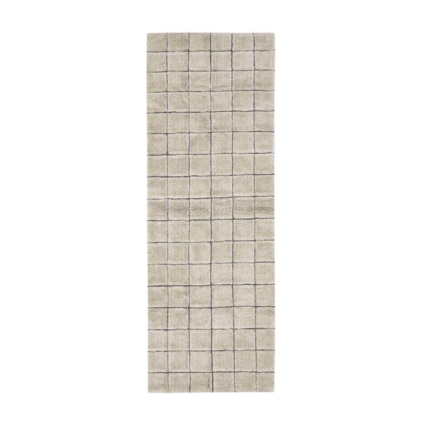 Béžový ručně tkaný vlněný běhoun 80x230 cm Mosaic Sandstone – Lorena Canals