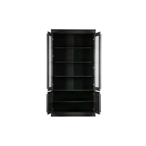 Černá vitrína z borovicového dřeva 110x215x44 cm Organize – WOOOD-image-4