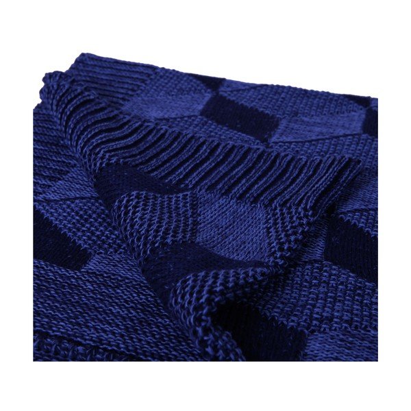 Tmavě modrá bavlněná deka Homemania Decor Clen, 130 x 170 cm-image-1