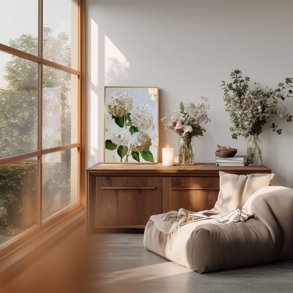 Tištěný obraz s rámem 60x90 cm Hydrangea – Styler-image-1