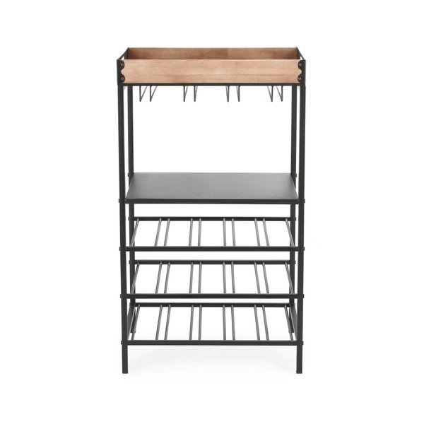 Černá kovová vinotéka počet lahví 15, 48,5x84,5x34 cm Isaac – Yes Everyday-image-3