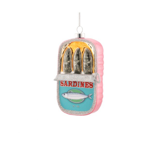 Skleněná vánoční ozdoba 7 cm Can of Sardines – Sass & Belle