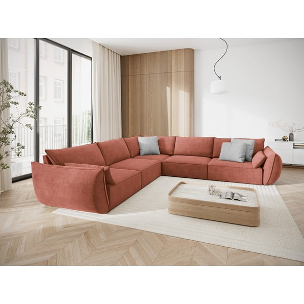 Červená rohová pohovka (variabilní) Vanda – Mazzini Sofas-image-1