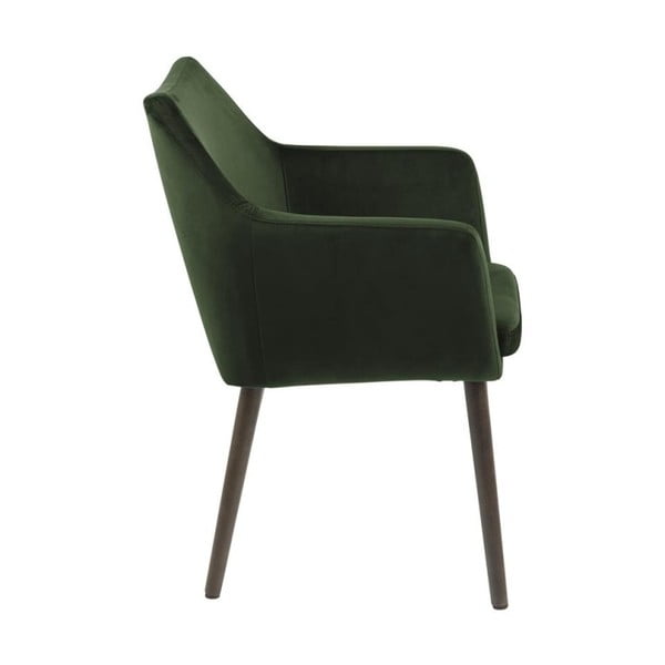 Zelené čalouněné jídelní křeslo s područkami Nora – Actona-image-4