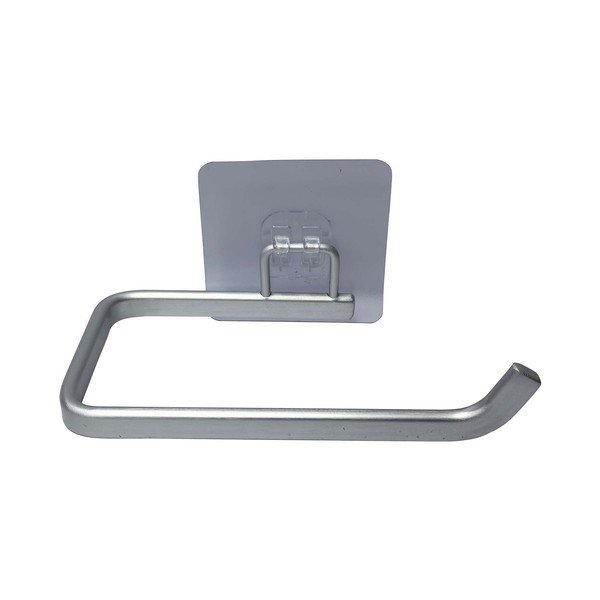 Kovový držák na toaletní papír bez vrtání v leskle stříbrné barvě Filaire Aluminium – douceur d'intérieur