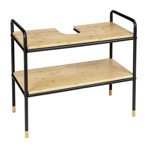 Černá/přírodní bambusová skříňka pod umyvadlo 70x60 cm Loft – Wenko-image-2