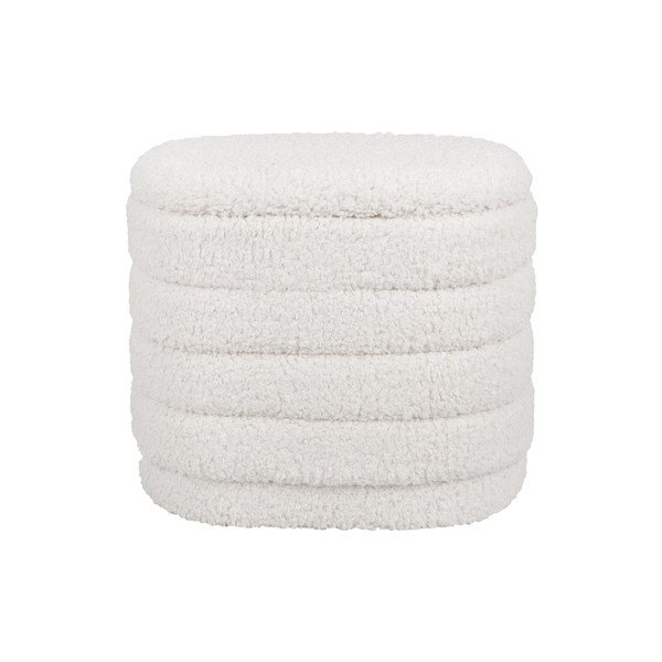 Bílý oválný puf s úložným prostorem Leitmotiv Cuddly-image-2