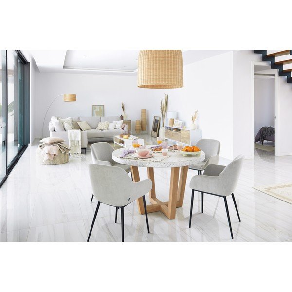 Bílý zahradní stůl s deskou z kamene Kave Home Shanelle, ø 120 cm-image-4