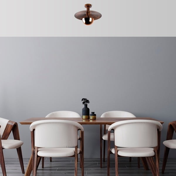 Stropní svítidlo v měděné barvě s kovovým stínidlem ø 38 cm Kurt – Opviq lights-image-2