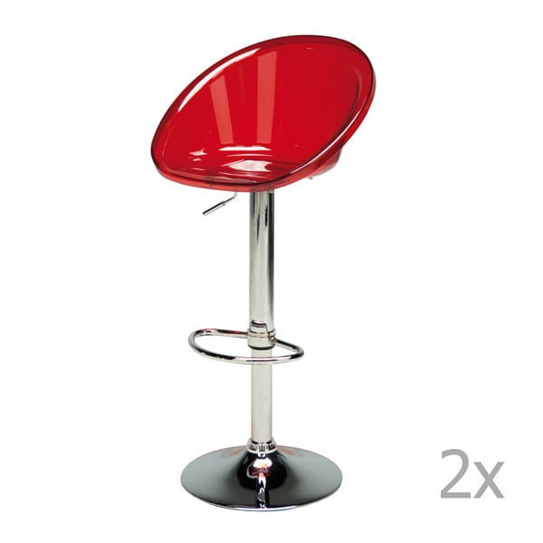 Sada 2 červených nastavitelných barových židlí Castagnetti Bar