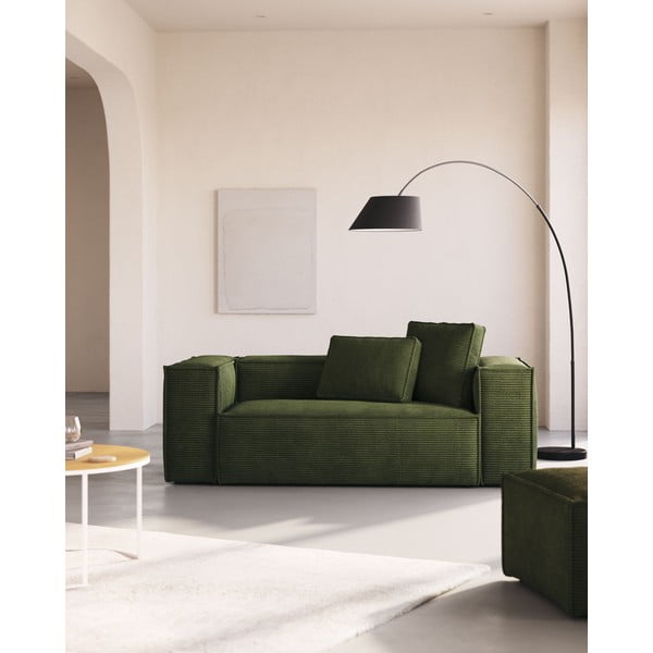 Černá stojací lampa s textilním stínidlem (výška 189 cm) May – Kave Home-image-1