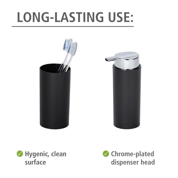 Černá plastová sada doplňků do koupelny Calvo – Wenko-image-4