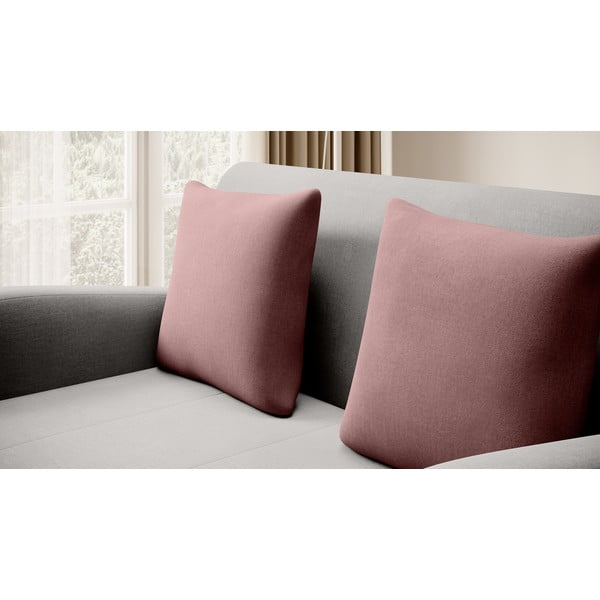 Růžová/světle šedá sametová rozkládací pohovka 130 cm Ario – ELTAP-image-4