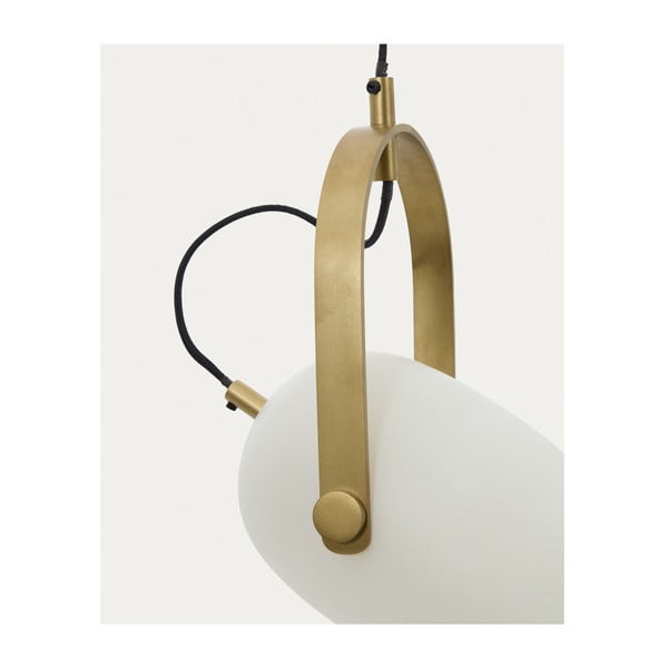 Bílé závěsné svítidlo se skleněným stínidlem ø 14 cm Reisy – Kave Home-image-3