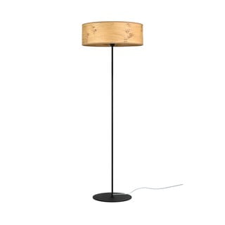 Béžová stojací lampa z dřevěné dýhy Bulb Attack Ocho XL, ⌀ 45 cm