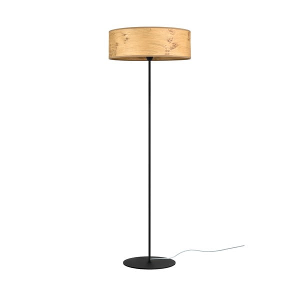 Béžová stojací lampa z dřevěné dýhy Sotto Luce Ocho XL, ⌀ 45 cm