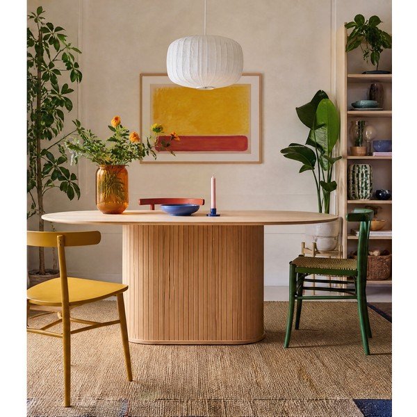 Jídelní stůl s deskou v dubovém dekoru 95x180 cm Nola – Unique Furniture-image-2