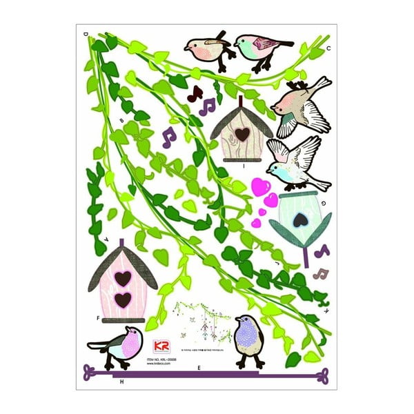 Sada nástěnných samolepek Ambiance Birds cages in the Forest-image-2