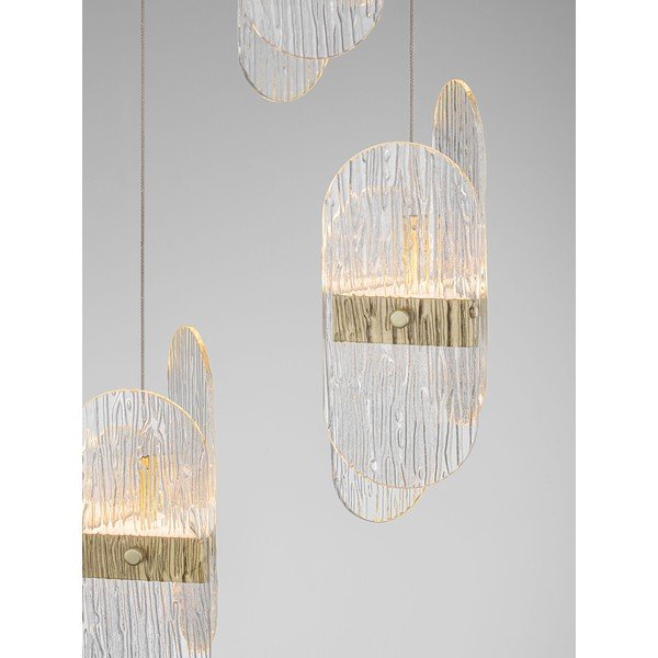 Kovové LED stmívatelné závěsné svítidlo v mosazné barvě se skleněným stínidlem ø 32 cm Lucien – Nova Luce-image-4