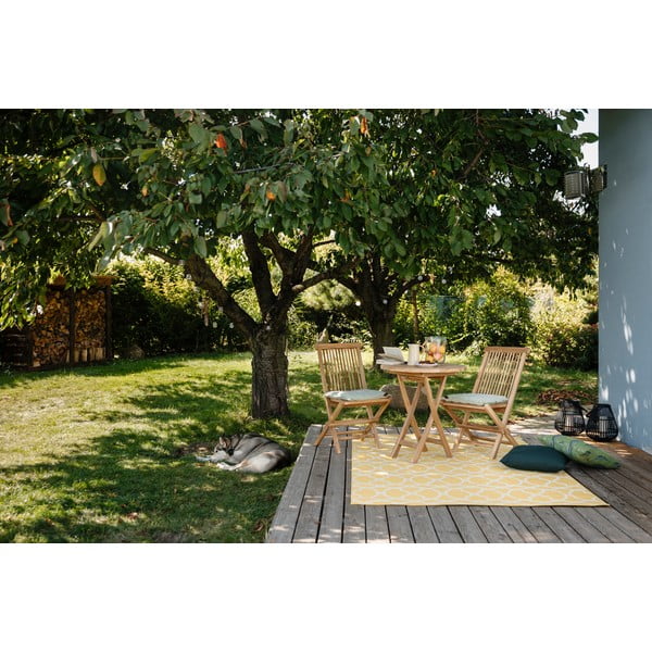 Zahradní jídelní stůl z teakového dřeva Bonami Essentials Oviedo, ø 70 cm-image-1