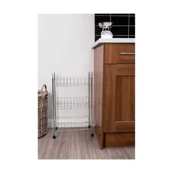 Kovový pojízdný regál ve stříbrné barvě 36x64 cm – Premier Housewares-image-1