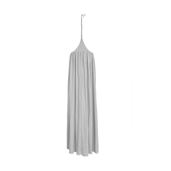 Šedá dětská lněná nebesa nad postýlku BELLAMY Stone Gray, délka 260 cm