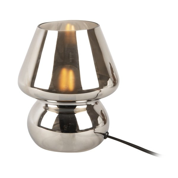 Skleněná stolní lampa ve stříbrné barvě Leitmotiv Glass, výška 18 cm