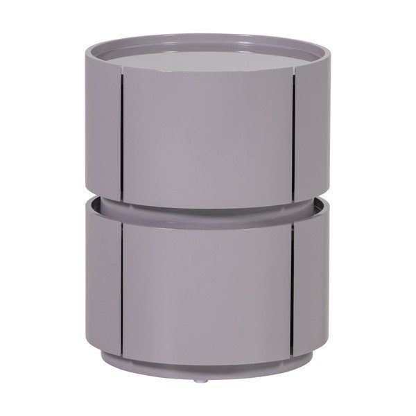 Světle šedý lesklý noční stolek Lunex – WOOOD-image-2