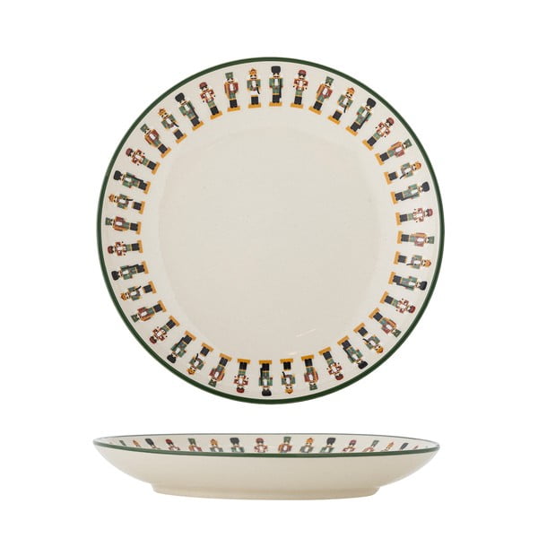 Krémový dezertní  talíř s vánočním motivem z kameniny ø 16 cm Jolly – Bloomingville-image-4