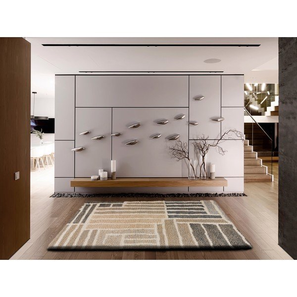 Šedo-béžový koberec 133x190 cm Cesky – Universal-image-1