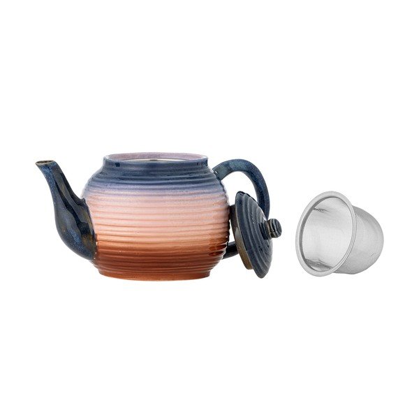 Modrá/oranžová keramická konvice na čaj se sítkem 890 ml Tatum – Bloomingville-image-4