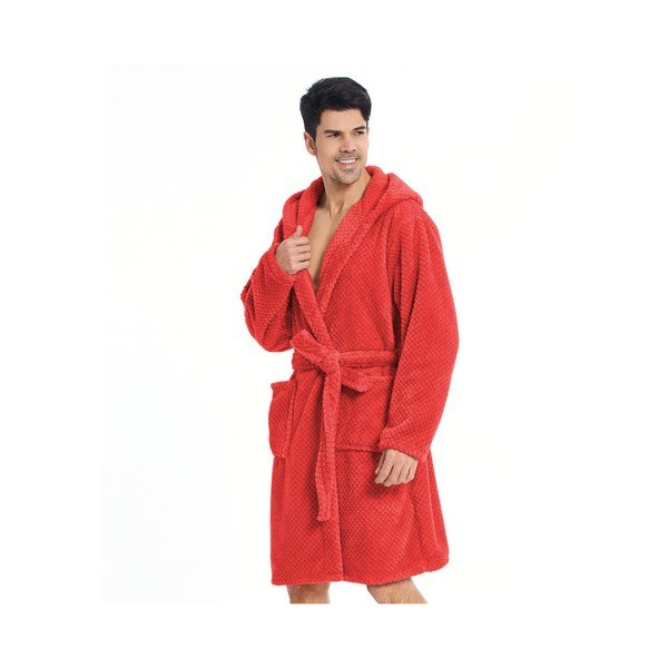Červený unisex župan z mikrovlákna DecoKing Sleepyhead, velikost S-image-1