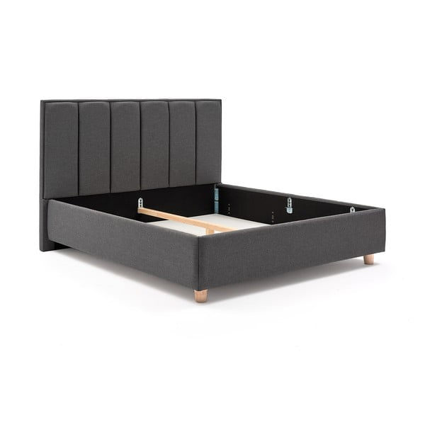 Tmavě šedá dvoulůžková postel s úložným prostorem ProSpánek Wega, 180 x 200 cm-image-2