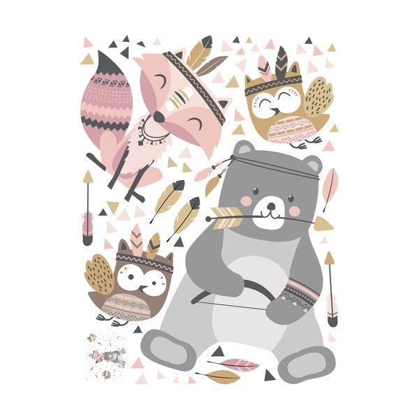 Dětské samolepky na zeď Ambiance Bear Indian Sweet-image-2