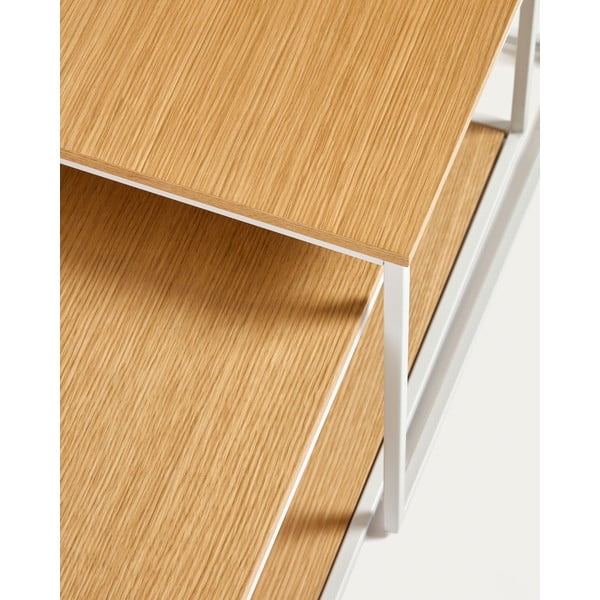 Konferenční stolky v sadě ve světle přírodní barvě 2 ks s deskou v dubovém dekoru 50x100 cm Yoana – Kave Home-image-1