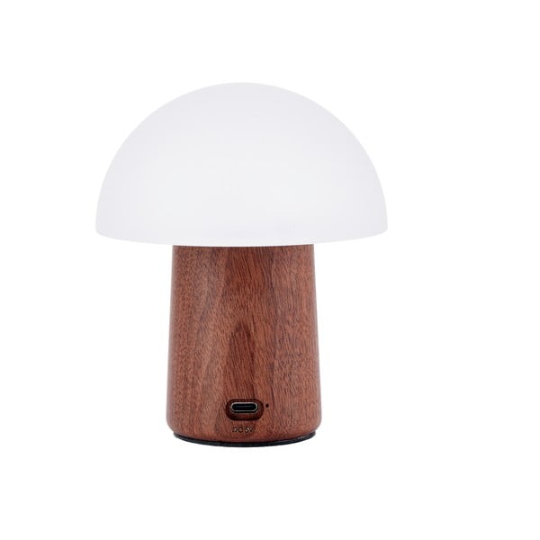 Bílá/v tmavě přírodní barvě LED stolní lampa (výška 12,5 cm) Alice Mushroom – Gingko