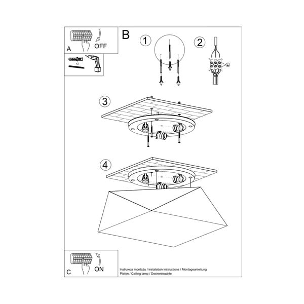 Stropní svítidlo ve stříbrné barvě 45x45 cm Koma – Sollux-image-3