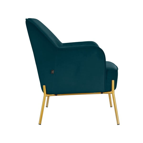 Zelenomodré sametové křeslo Runa - Støraa-image-1