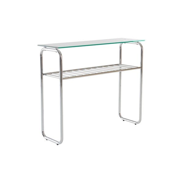 Konzolový stolek se skleněnou deskou v leskle stříbrné barvě 32x100 cm Walle – Jotex