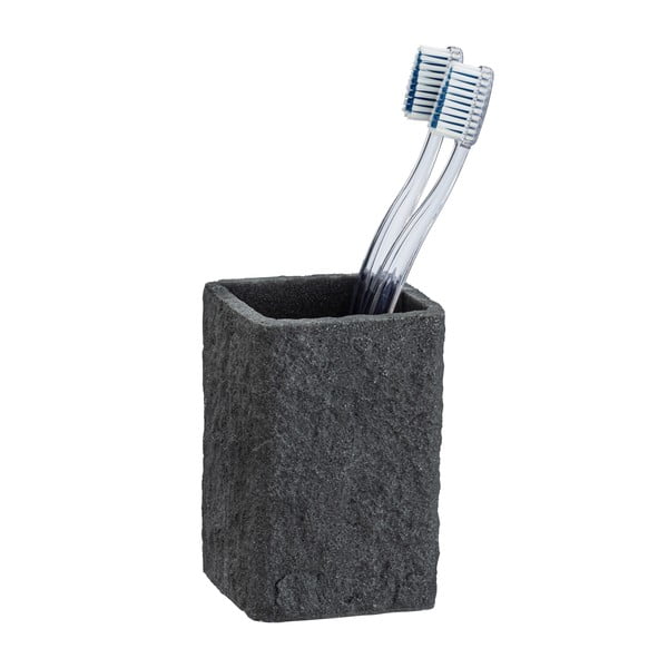 Tmavě šedý kelímek na kartáčky Wenko Villata-image-2