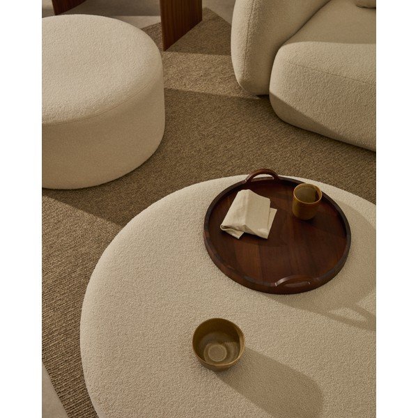 Krémový taburet z textilie bouclé Kaeli – Kave Home-image-2