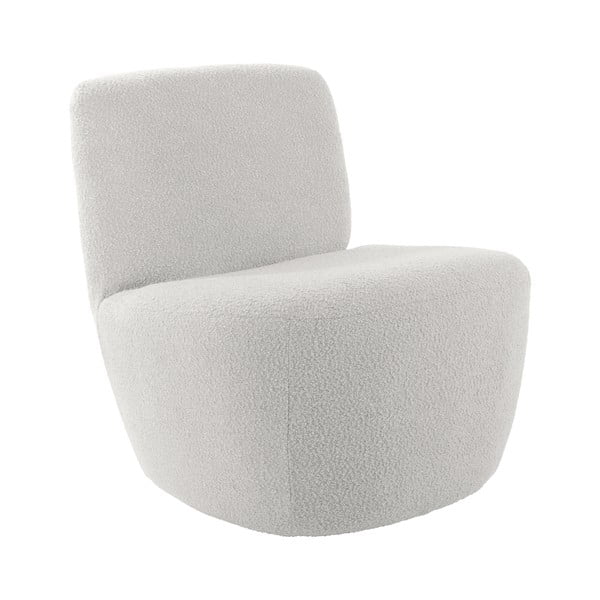 Bílé křeslo z textilie bouclé Ada – Leitmotiv