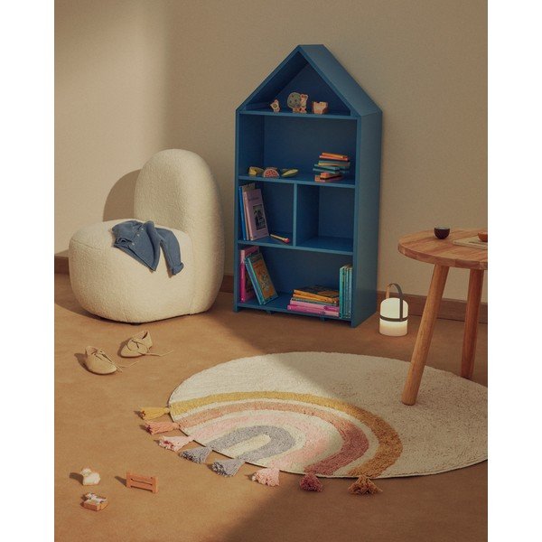 Slonovinový pratelný/ručně tkaný bavlněný dětský koberec ø100 cm Tadea – Kave Home-image-1