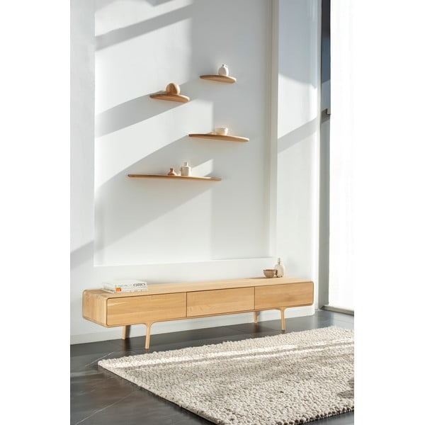 Police z dubového dřeva v přírodní barvě Mu – Gazzda-image-4