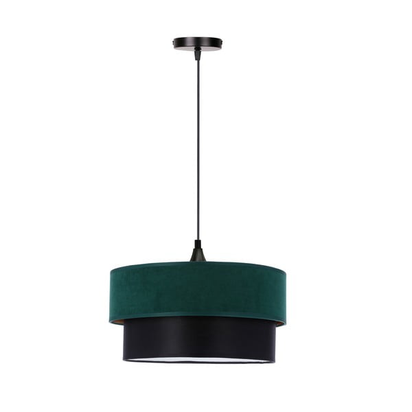Závěsné svítidlo v petrolejové barvě/černé s textilním stínidlem ø 35 cm Solanto – Candellux Lighting