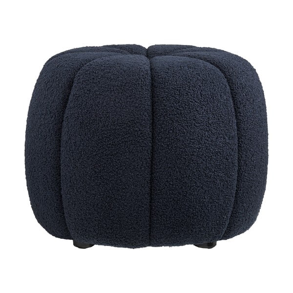 Tmavě modrý taburet z textilie bouclé Paisley – House Nordic