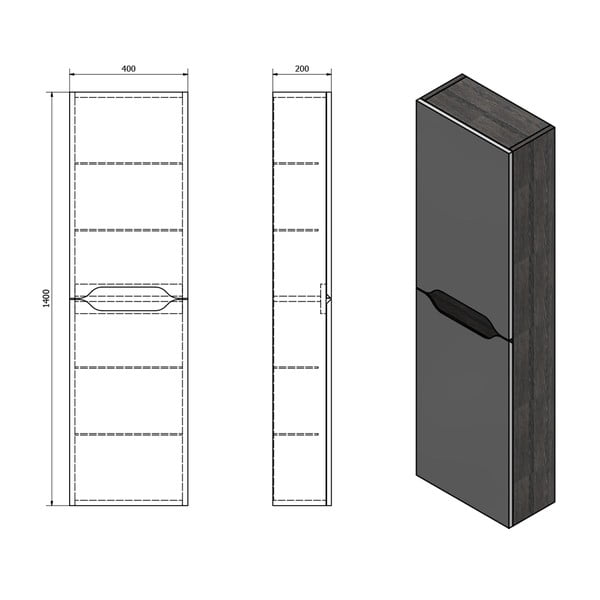 Bílá/v přírodní barvě koupelnová skříňka v dekoru exotického dřeva 40x140 cm Wave – Sapho-image-2