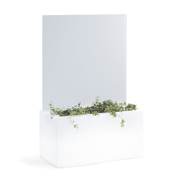Bílý květináč Slide Prive, 48 x 118 cm