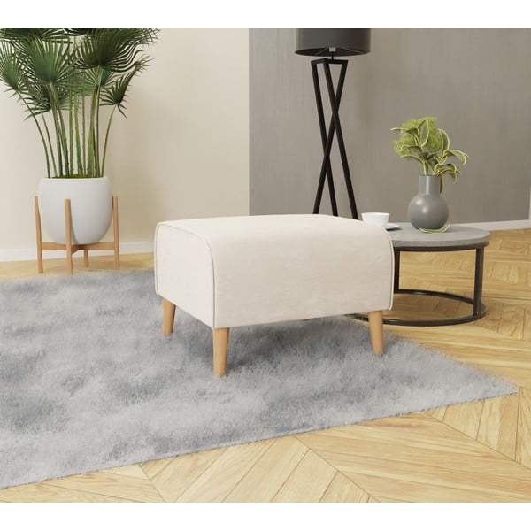 Krémová sametová podnožka Carole – Ropez-image-2