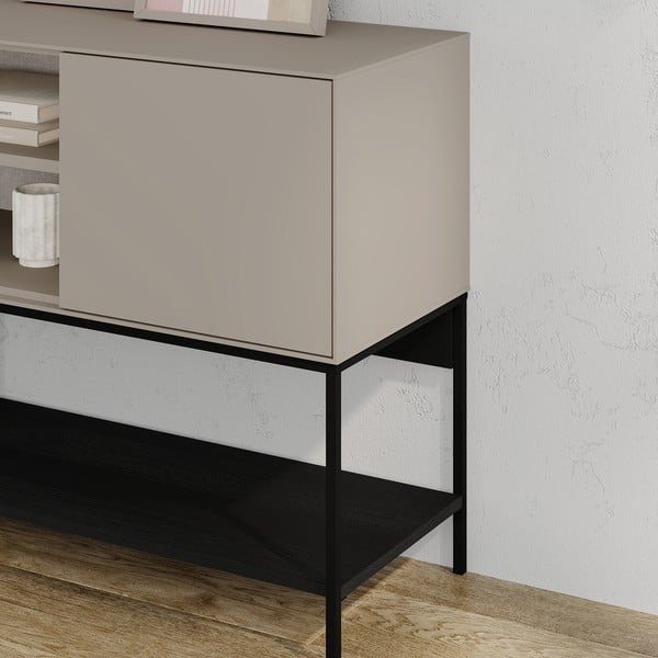 Černo-krémová komoda 180x80x40 cm Amira – Marckeric-image-4